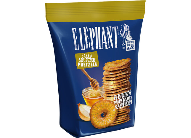 Elefantenbrezeln, Honig, Senf und Zwiebeln