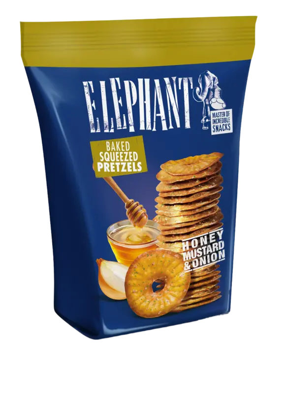 Elephant Pretzels honey mustard & onion