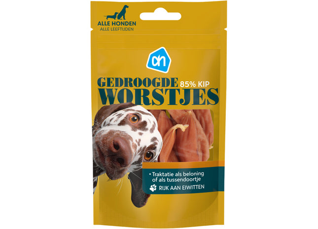 Gedroogde worstjes voor alle honden kip