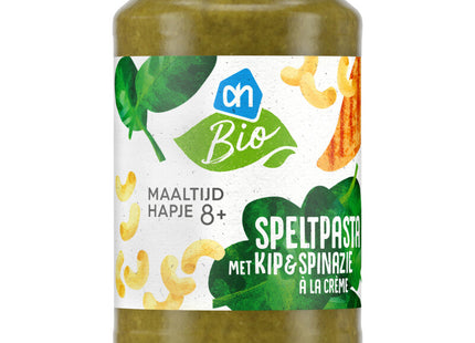 Bio-Dinkelnudeln mit Hähnchen und Spinat 8 Monate+