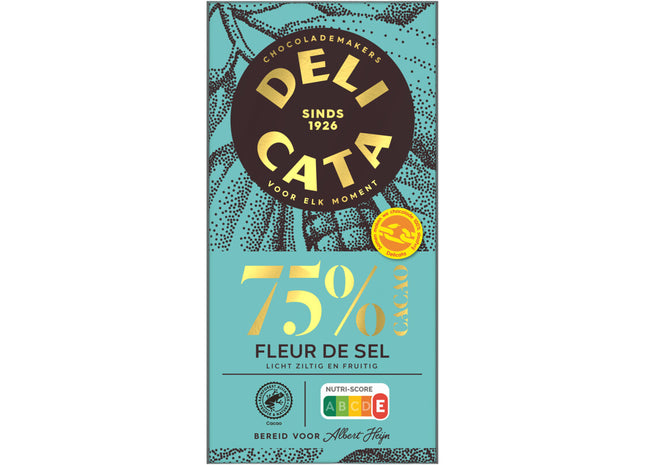 Delicata Reep puur fleur de sel 75% cacao