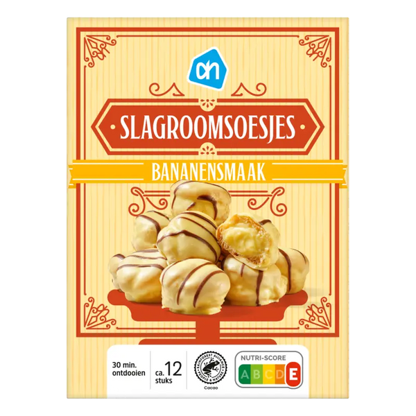 Sahne-Windbeutel mit Bananengeschmack