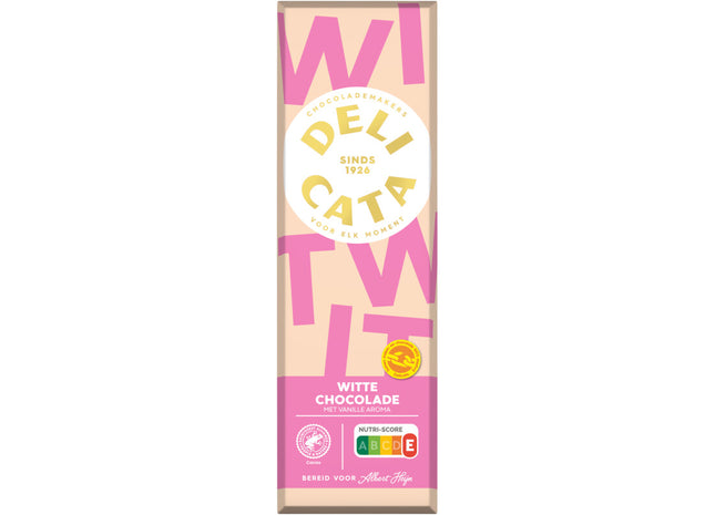 Delicata Reep witte chocolade met vanille aroma