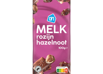Reep melk hazelnoot rozijn