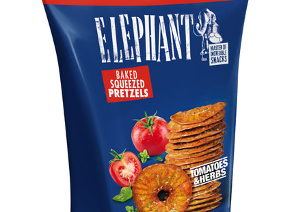 Elefantenbrezeln mit Tomaten und Kräutern