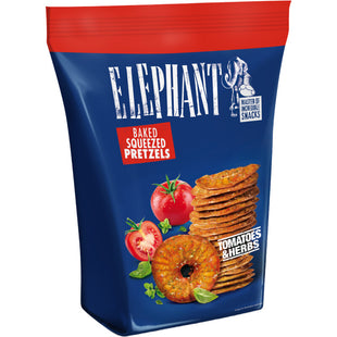 Elefantenbrezeln mit Tomaten und Kräutern