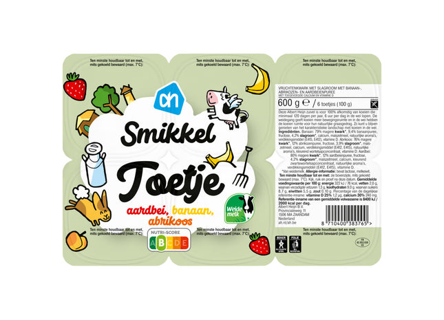 Smikkeltoetje aardbei banaan abrikoos