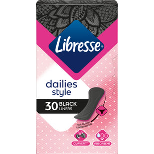 Libresse Regular black inlegkruisjes