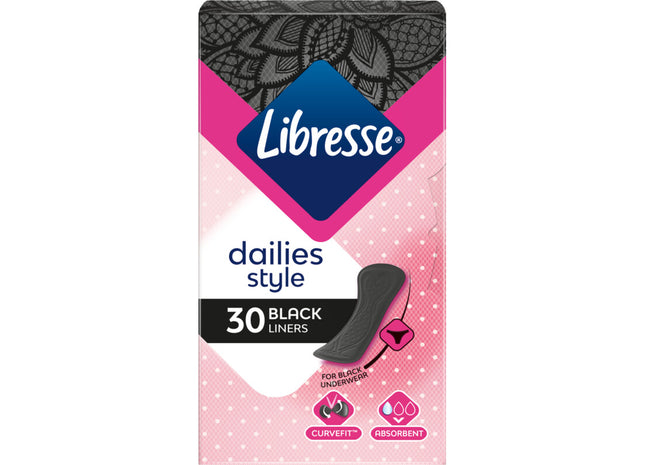 Libresse Regular black inlegkruisjes