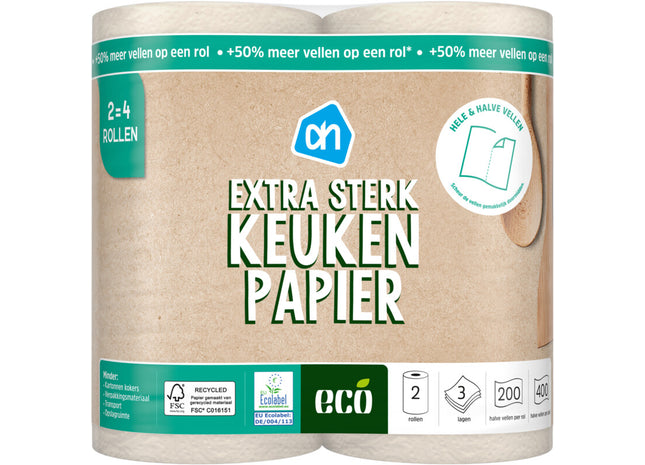 Eco Keukenpapier extra sterk 2=4 rollen