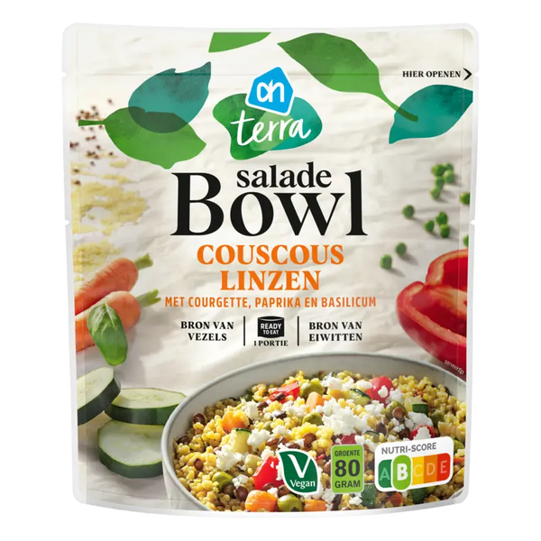 Couscous and lentil salad bowl