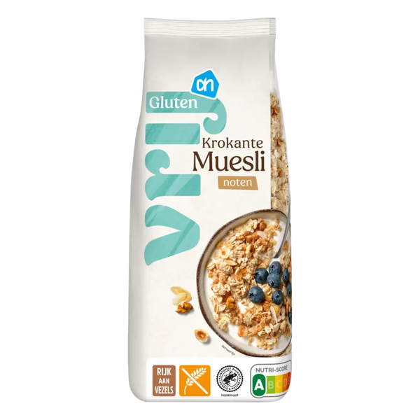 Glutenfreie knusprige Müslimischung mit Nüssen
