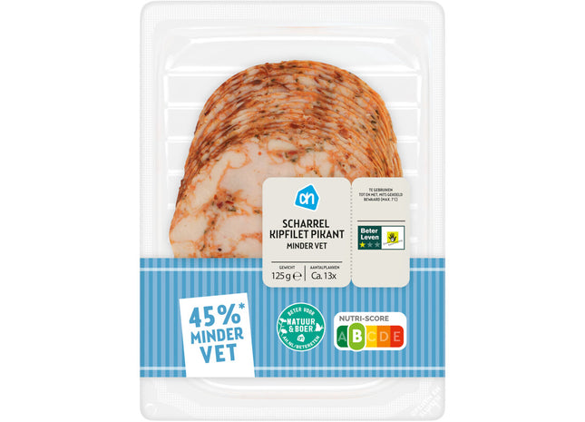 Scharrel kipfilet minder vet