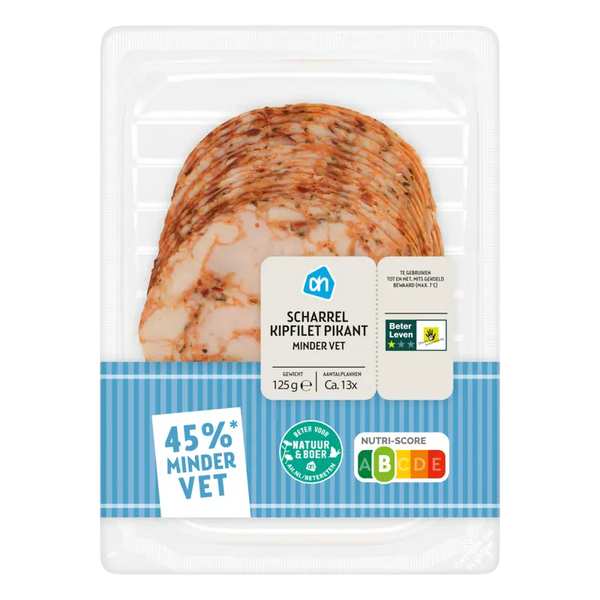 Scharrel kipfilet minder vet