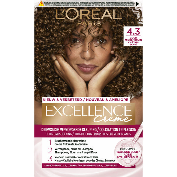 L'Oréal Excellence cream 4.3 medium golden brown