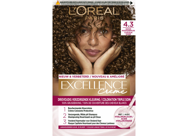 L'Oréal Excellence Creme 4,3 mittleres Goldbraun