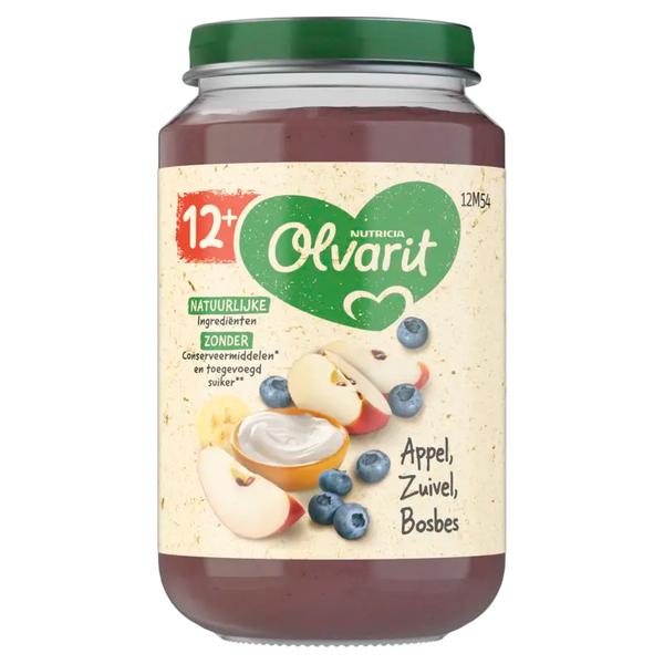 Olvarit Appel zuivel bosbes 12m+