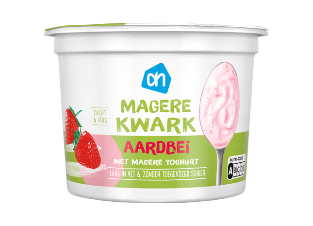 Magere kwark met magere yoghurt aardbei