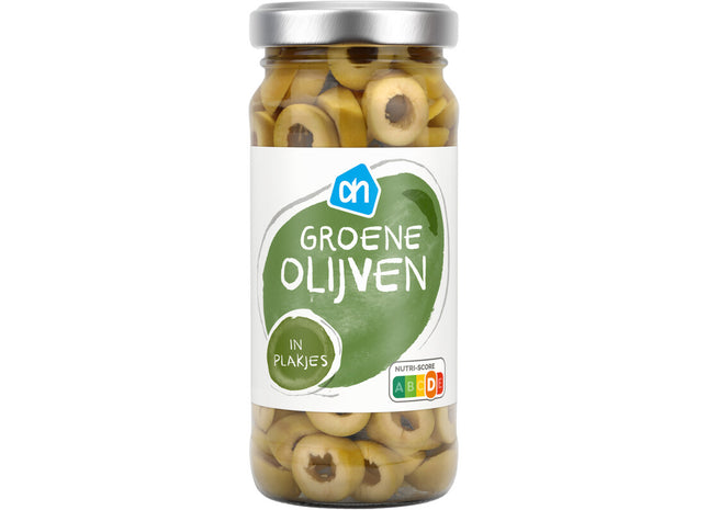 Groene olijven in plakjes