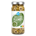 Grüne Oliven in Scheiben