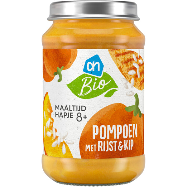 Biologisch Maaltijdhapje pompoen rijst & kip 8+