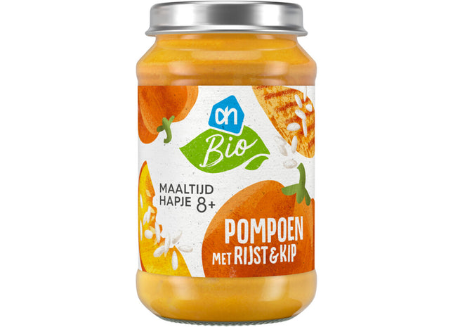 Biologisch Maaltijdhapje pompoen rijst & kip 8+