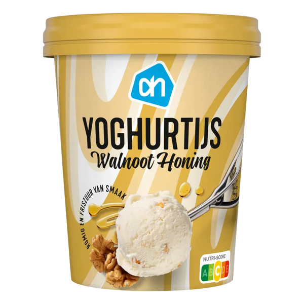 Yogurt ice cream walnut honey