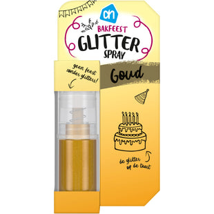 Bakfeest glitterspray goud
