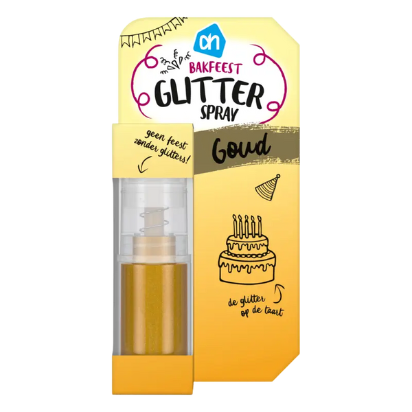 Bakfeest glitterspray goud