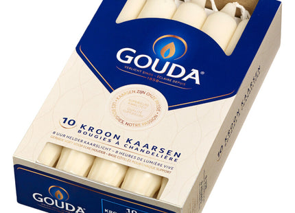 Gouda Kroonkaarsen ivoor 8 branduren