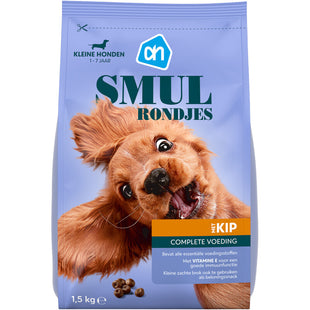 Smulrondjes kleine honden met kip