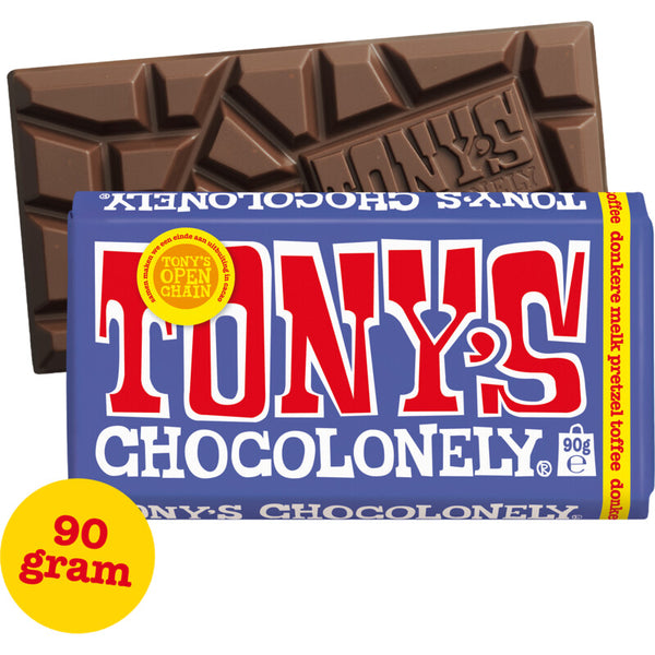 Tony's Chocolonely Reep donkere melk pretzel toffee