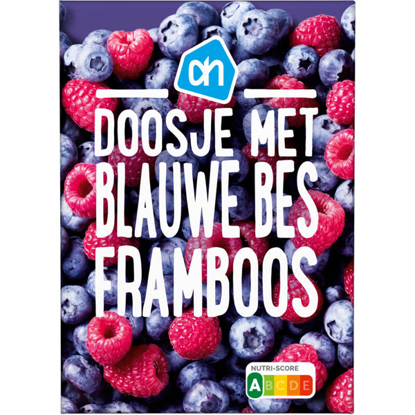 Box with blueberry and raspberry