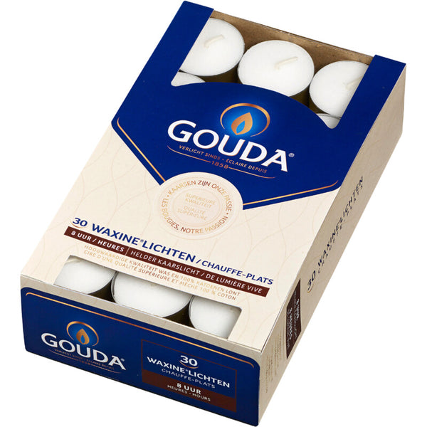 Gouda Wachs-Teelichter klares Kerzenlicht 8 Stunden