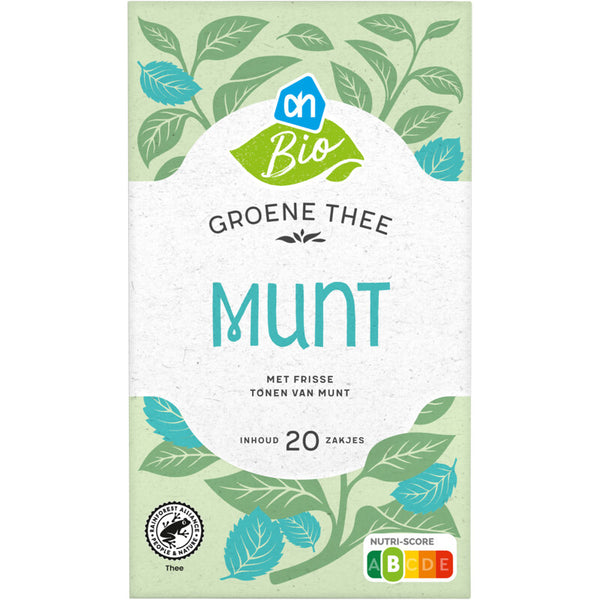 Biologischer grüner Tee mit Minze