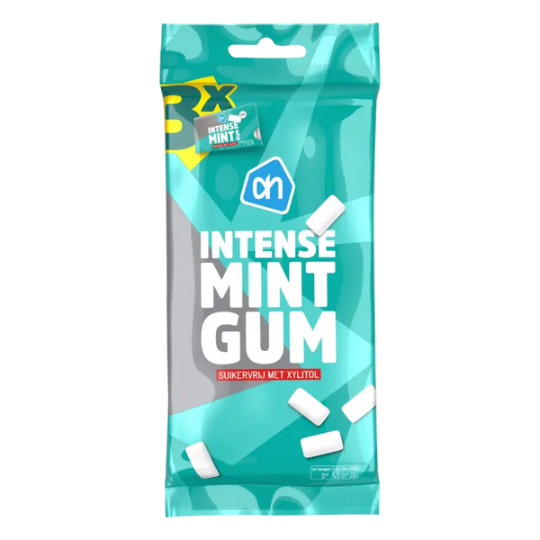 Intense mint chewing gum sugar-free