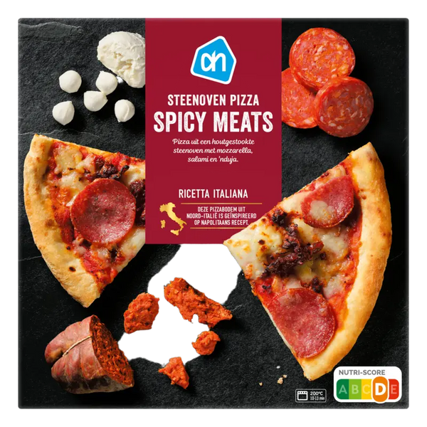 Steenoven pizza spicy meats