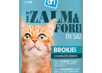 Blik brokjes zalm forel