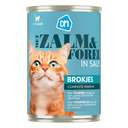 Blik brokjes zalm forel