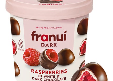 Franui Raspberries in white & dark chocolate