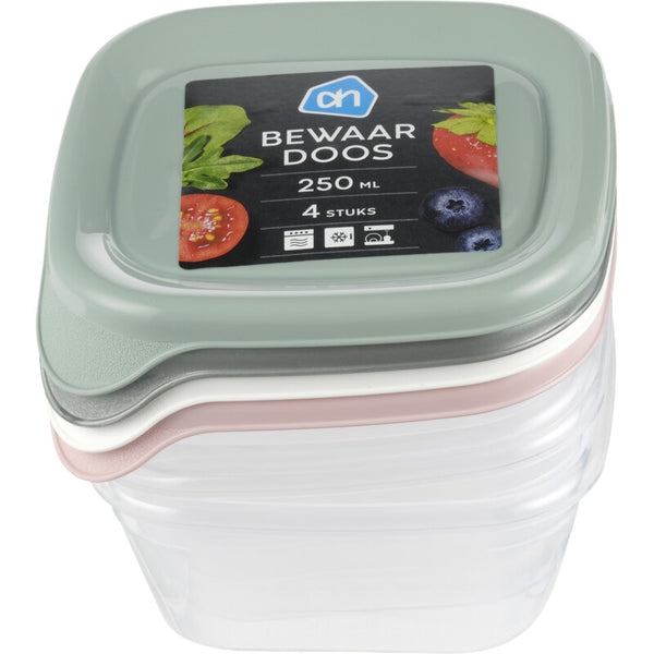 Bewaardoos 0.25ltr vierkant