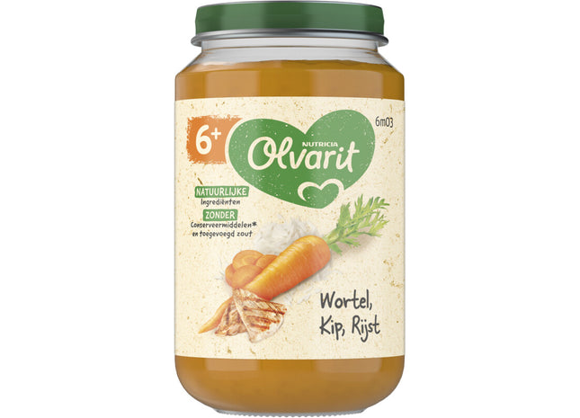 Olvarit Wortel kip rijst 6m+