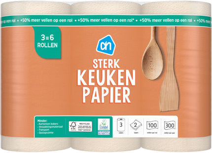 Keukenpapier sterk 3=6 rollen