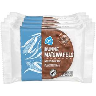 Dunne maïswafels melkchocolade 4-pack