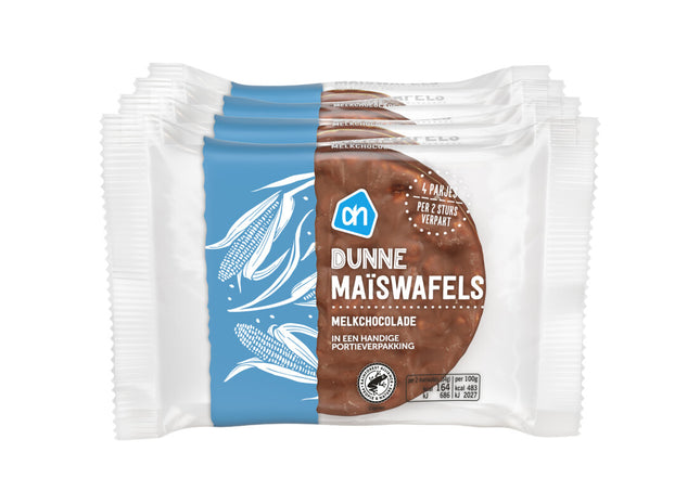 Dunne maïswafels melkchocolade 4-pack
