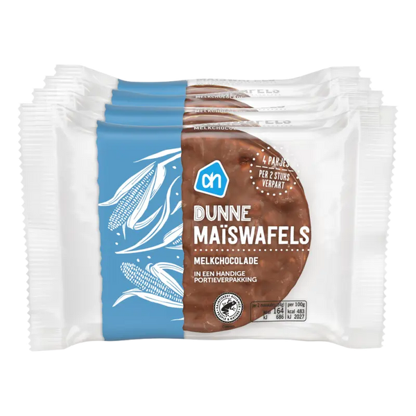 Dunne maïswafels melkchocolade 4-pack