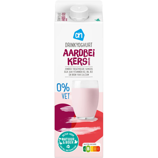 Strawberry cherry drinking yogurt