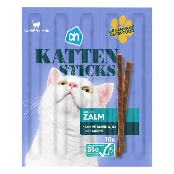 Kattensticks met zalm