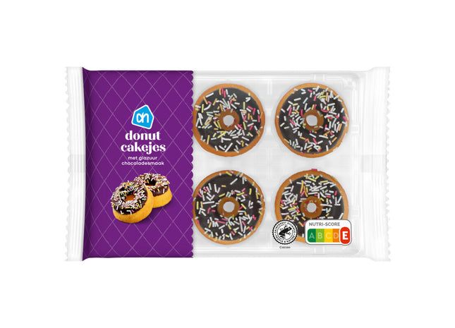 Donut cakejes met glazuur chocoladesmaak