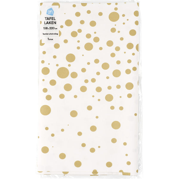 Tafellaken goud stip 138x220cm